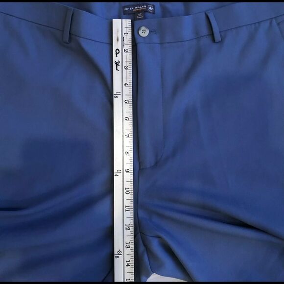Peter Millar Crown Sport Golf Shorts Blue Polyester Size 42 - Picture 7 of 11